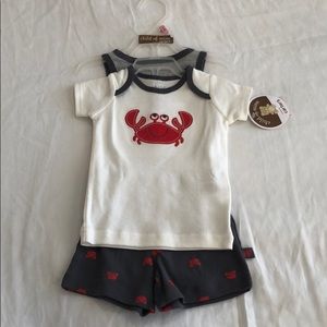 Onepiece bodysuit, shirt and short set